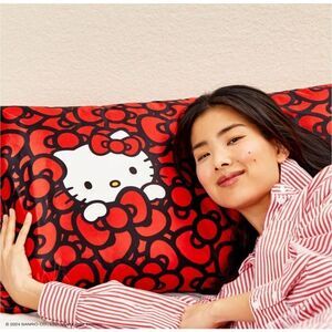 Kitsch novelty satin king (body) sham pillowcases x2 hello kitty bows chic